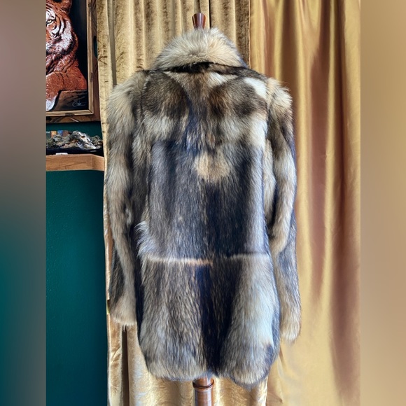 Vintage Genuine Real Fox Coat, Hip-Length, Brown, Tan, Cream | Ultra Plush - Picture 6 of 10